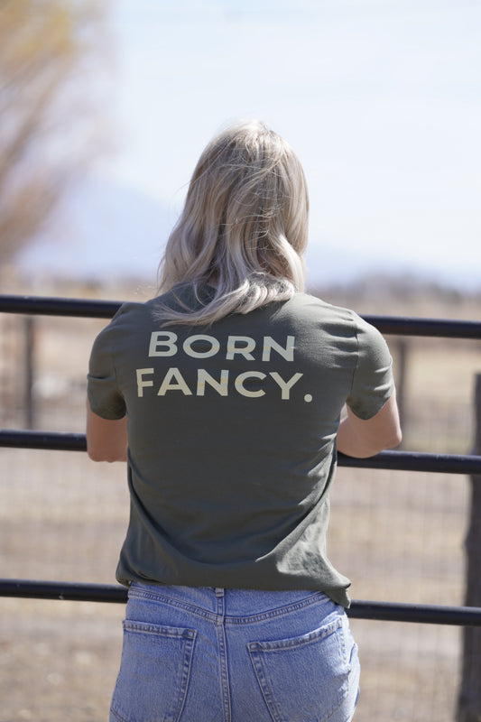 Born Fancy Ranch Tee- Sage (Women's Fit)